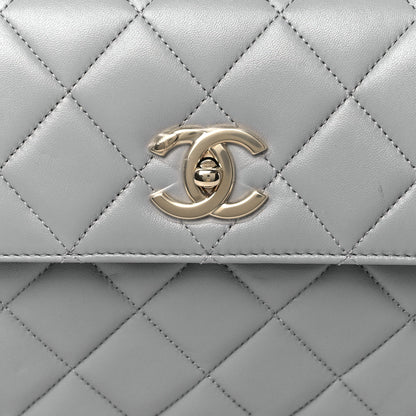 Chanel Lambskin Quilted Mini Trendy CC Dual Handle Flap Bag Light Grey 8 of 10