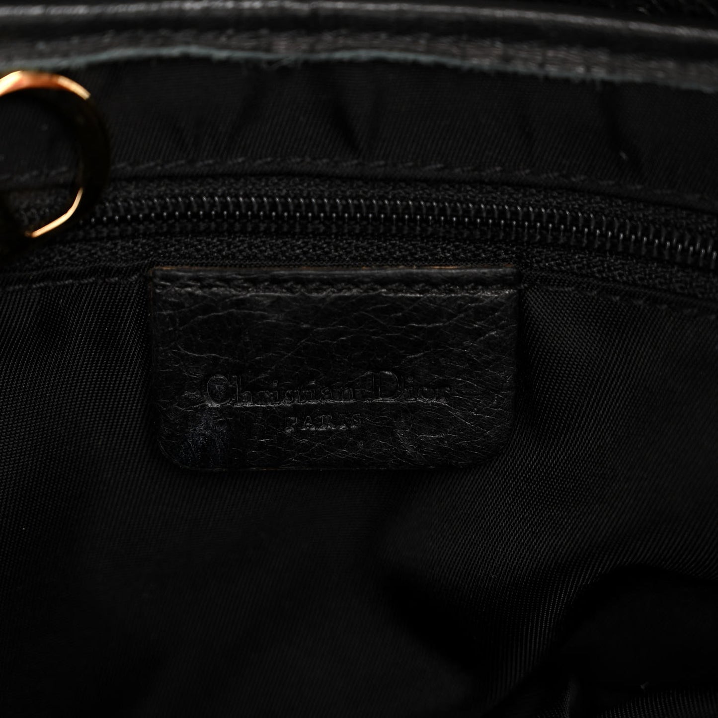 CHRISTIAN DIOR Calfskin Saddle Bag Black