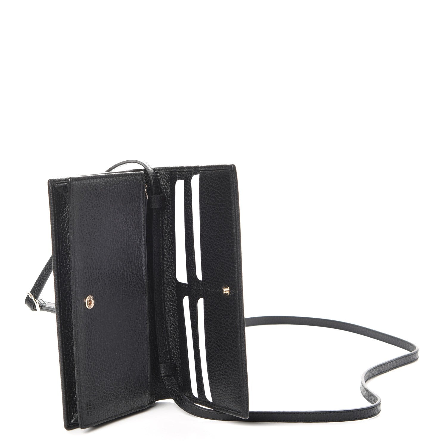 Gucci Dollar Calfskin Mini Swing Wallet Bag Black 5 of 8