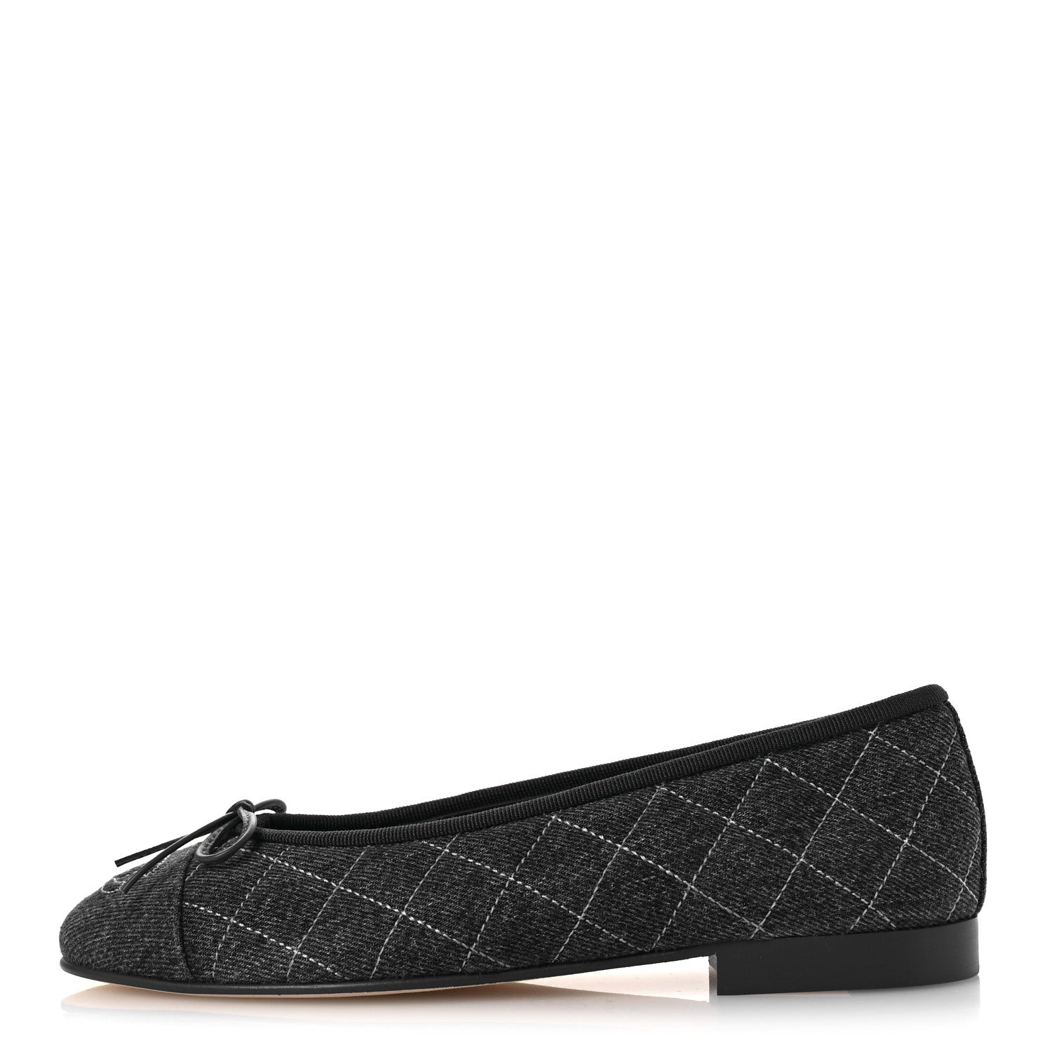 Chanel Washed Denim Quilted Cap Toe CC Ballerina Flats 36 Blue 1 of 11