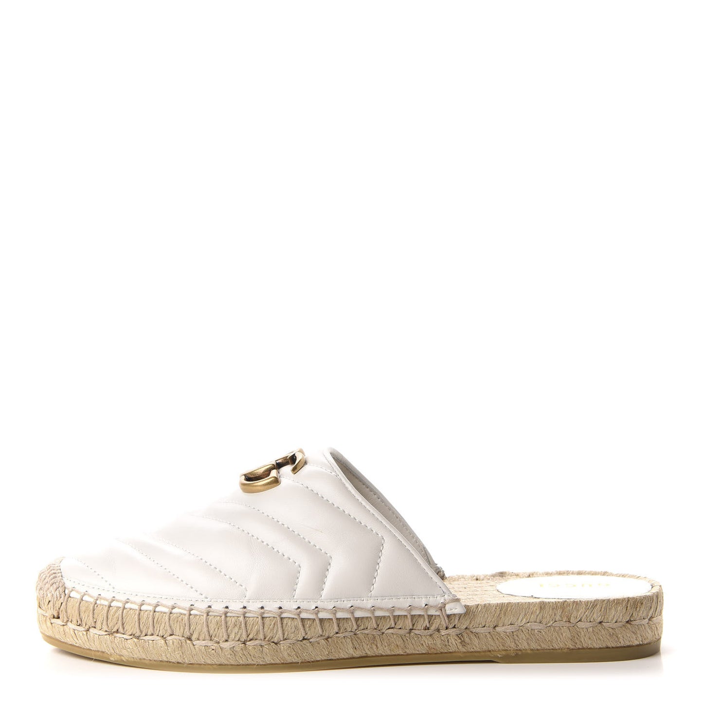 Nappa Matelasse GG Marmont Espadrille Slippers 39 Great White