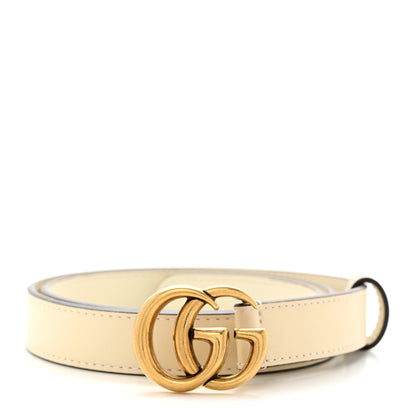 Gucci Calfskin Double G 20mm Belt 70 28 Mystic White 1 of 5