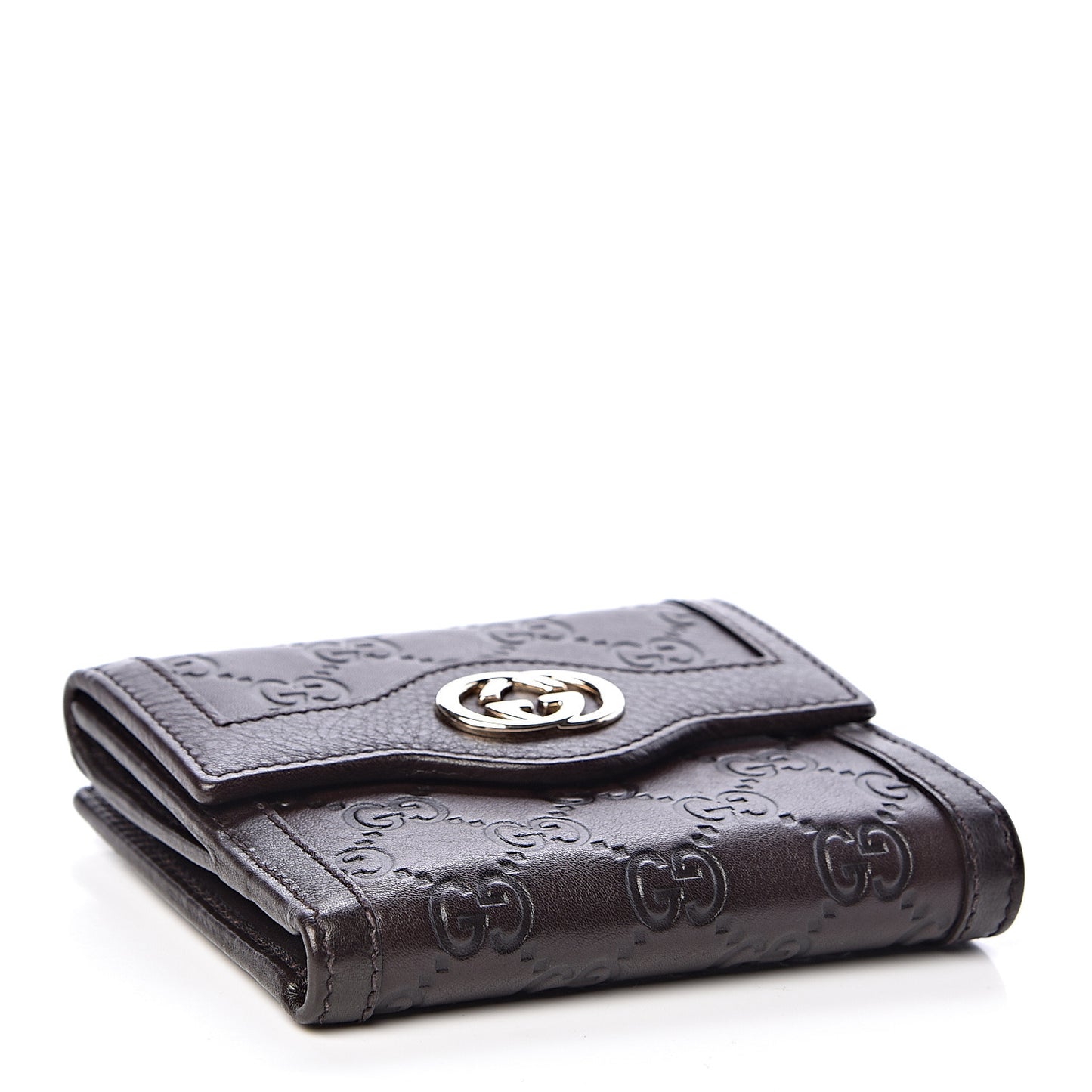 Guccissima Sukey French Flap Wallet Chocolate