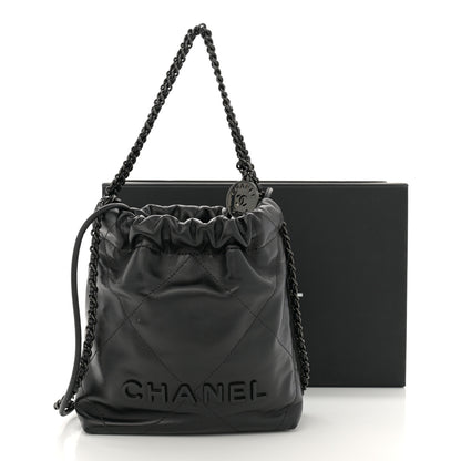 Chanel Shiny Calfskin Quilted Mini Chanel 22 So Black 12 of 12