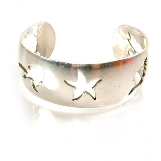 Hermes Silver Wide Cuff Sea Life 1 of 7