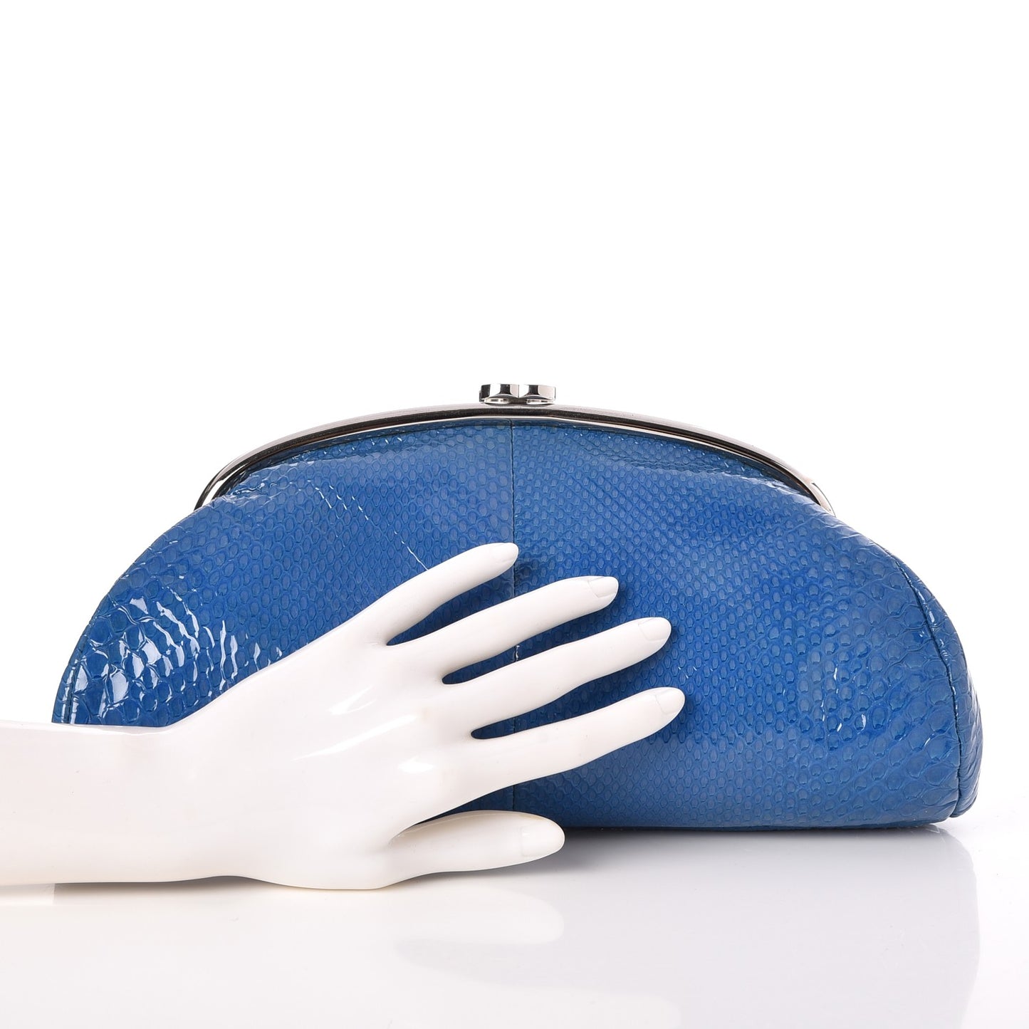 Glazed Python Timeless Clutch Blue