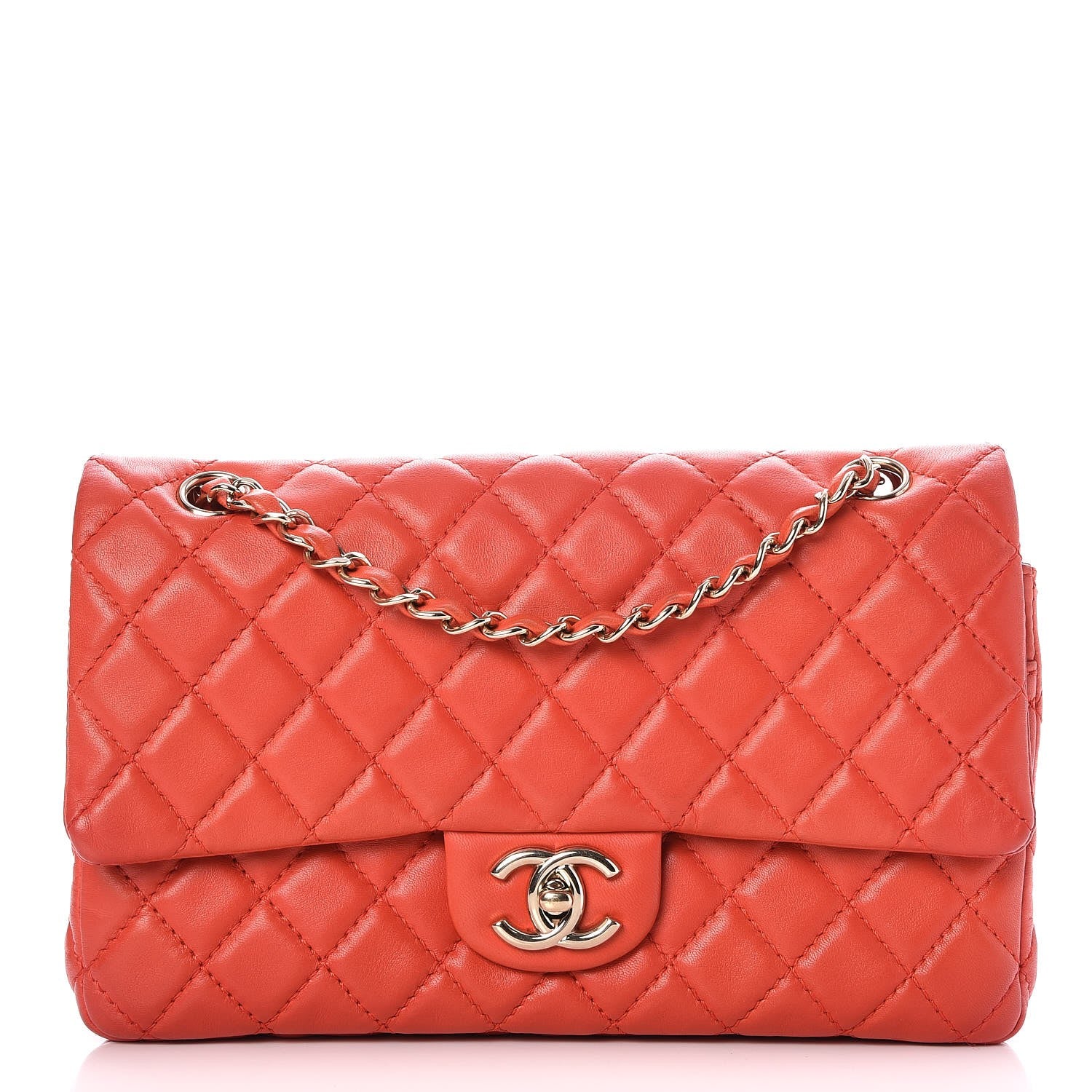 Chanel Lambskin Quilted Medium Double Flap Red 1 of 8