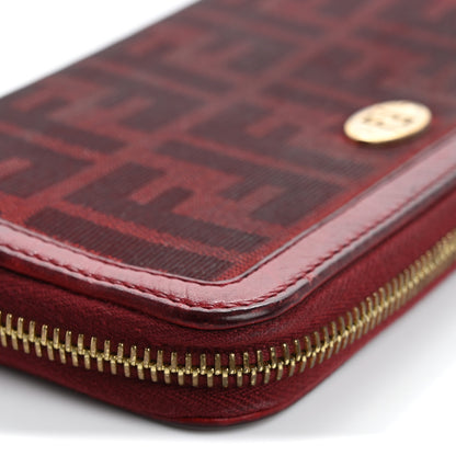 Fendi Zucca Zip Around Wallet Red 15 of 15