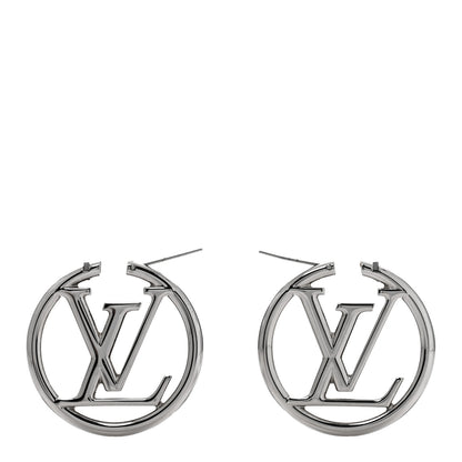 Louis Vuitton Palladium Louise Hoop Earrings Silver 3 of 5