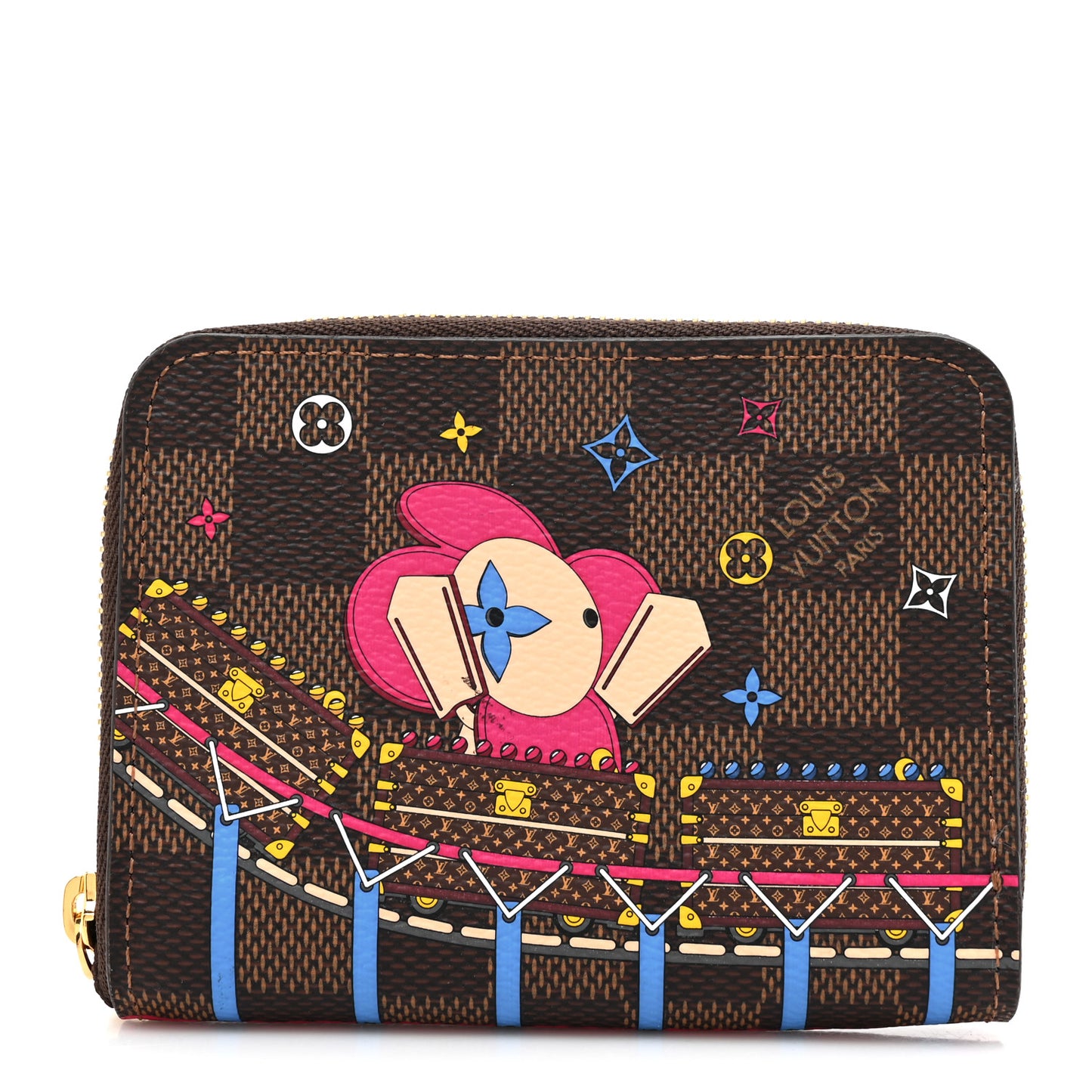Damier Ebene 2020 Christmas Animation Roller Coaster Zippy Coin Purse Pivoine