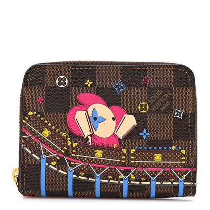 Louis Vuitton Damier Ebene 2020 Christmas Animation Roller Coaster Zippy Coin Purse Pivoine 1 of 8