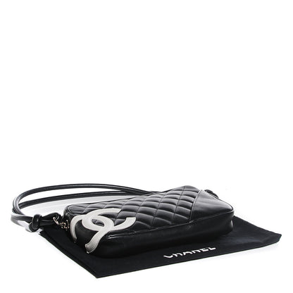 Chanel Calfskin Quilted Cambon Pochette Black White 4 of 7