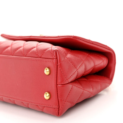 Chanel Caviar Quilted Mini Coco Handle Flap Red 10 of 10