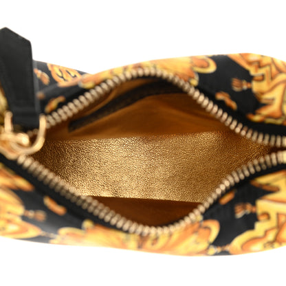 Fendi X VERSACE Silk Fendace Baroque Nano Fendigraphy Hobo Charm Black Gold 6 of 12