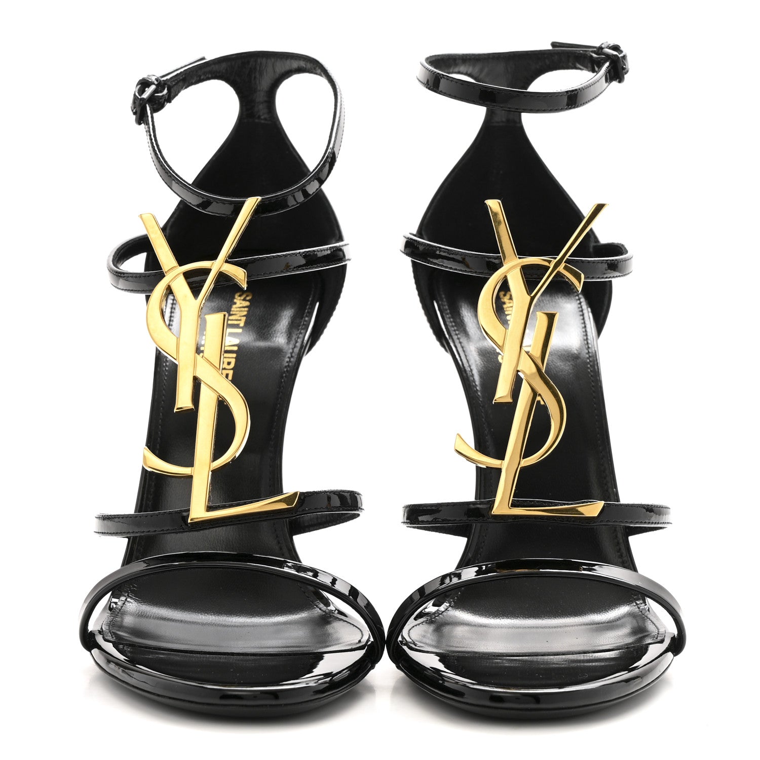 Saint Laurent Patent Cassandra 100 Sandals 38.5 Black 3 of 10