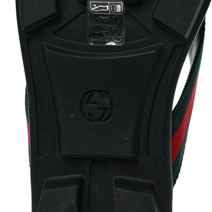 Gucci Nylon Calfskin Web Mens Cleat Sole Thong Sandals 8 Black Red Blue 6 of 8