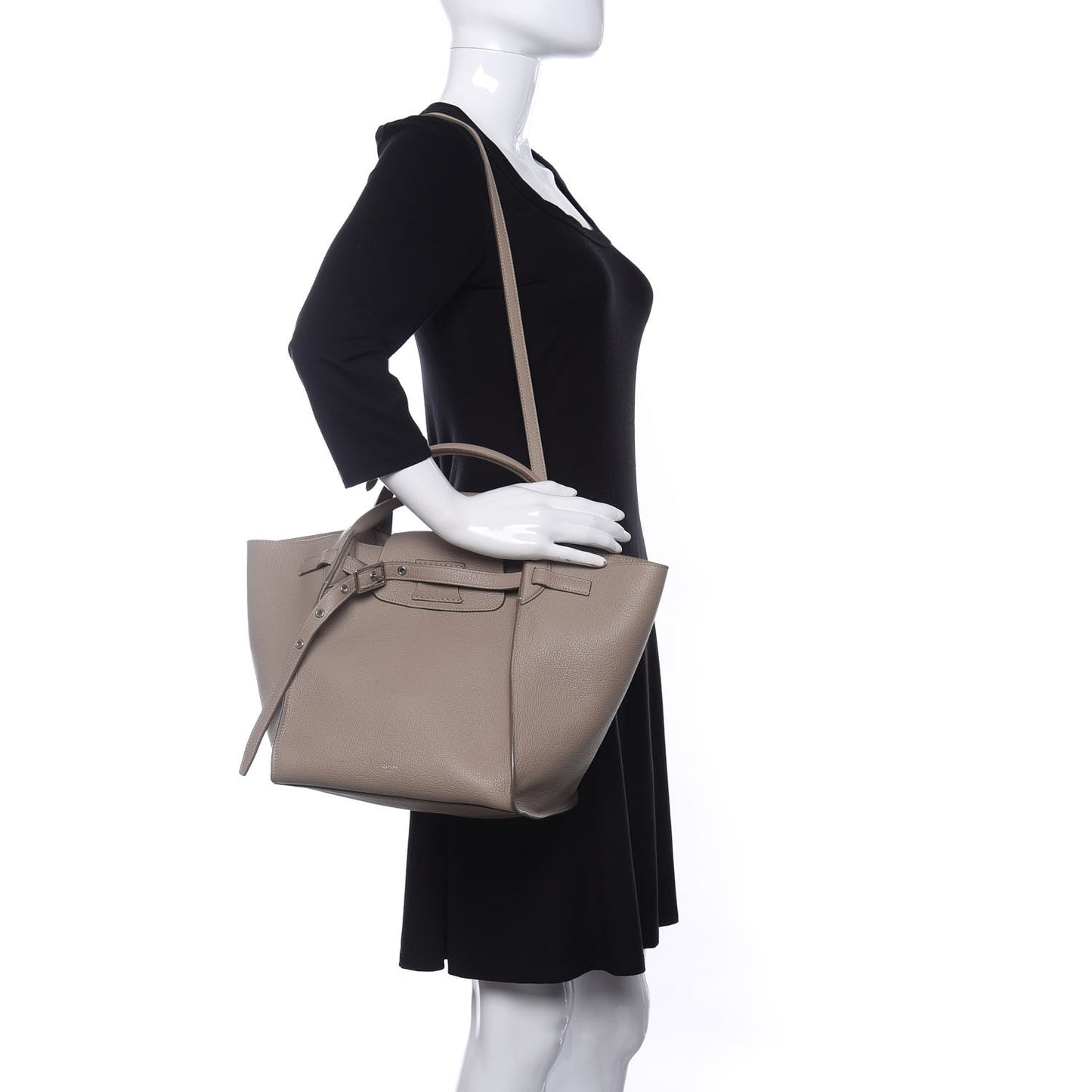 Supple Grained Calfskin Small Big Bag Light Taupe