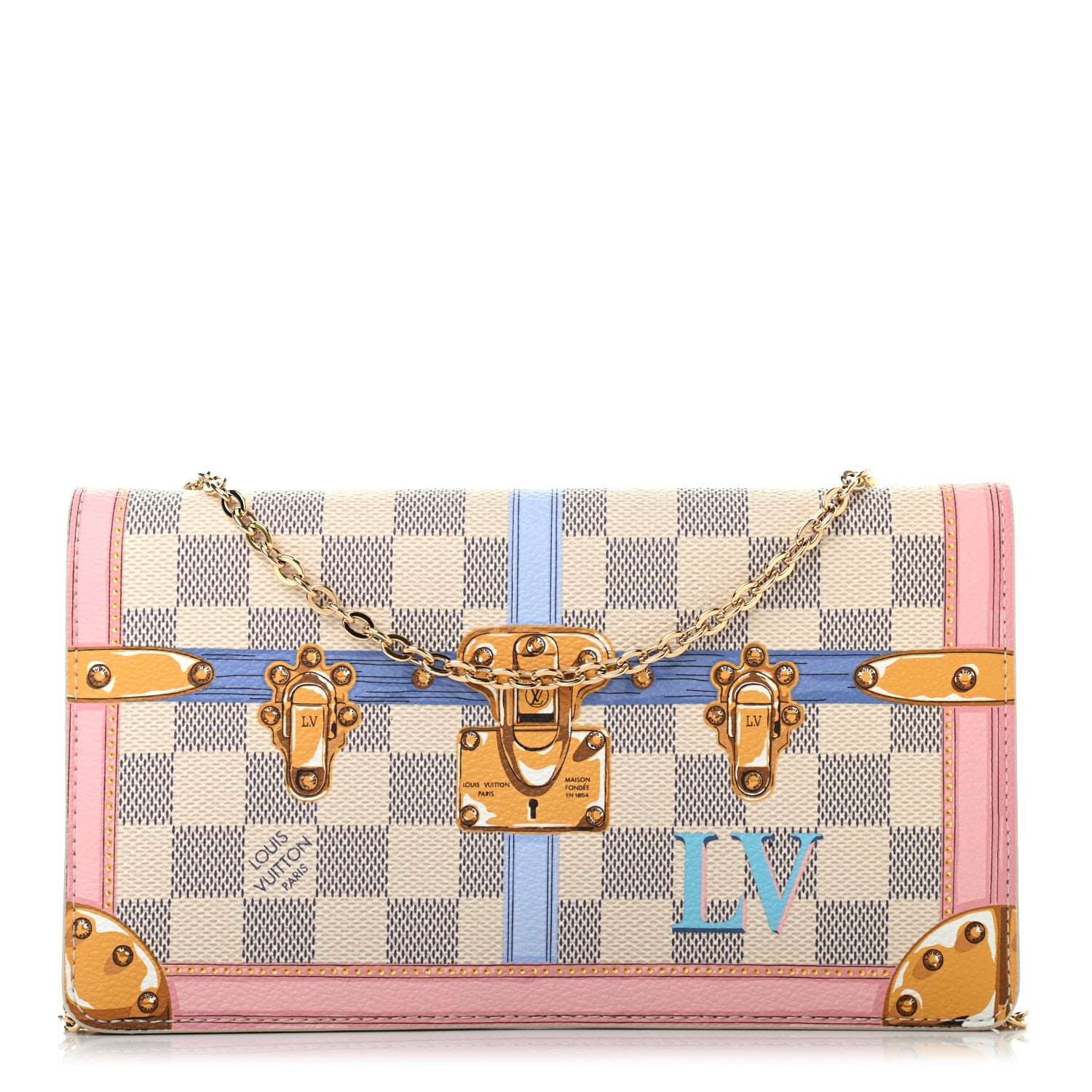 Louis Vuitton Damier Azur Summer Trunks Pochette Weekend 1 of 6
