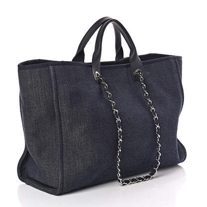 Chanel Canvas Large Deauville Tote Blue Orange 3 of 9
