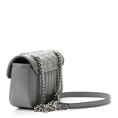 Gucci Calfskin Matelasse Aria Mini GG Marmont Shoulder Bag Deep Grey 2 of 11