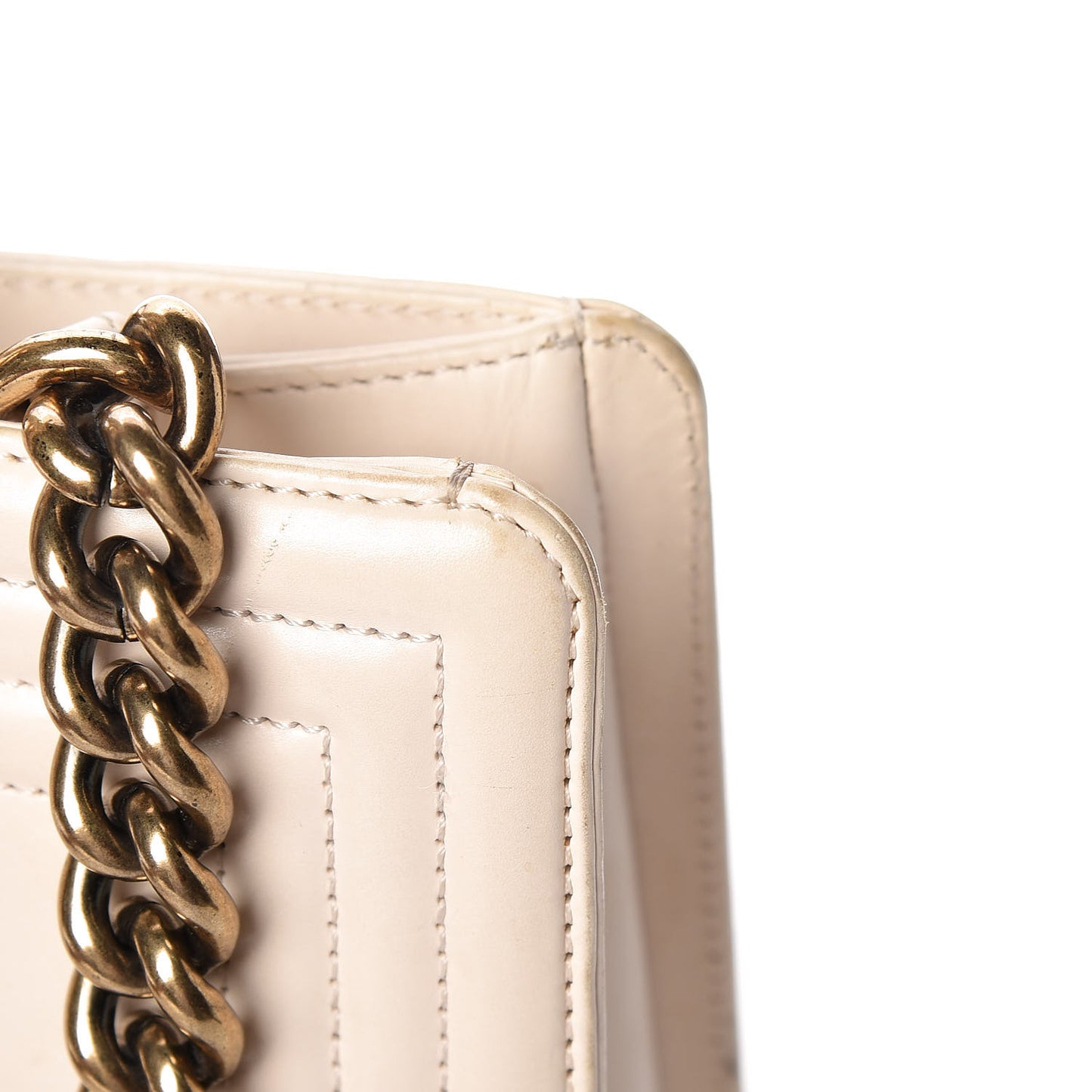 Glazed Calfskin Boy Tote White