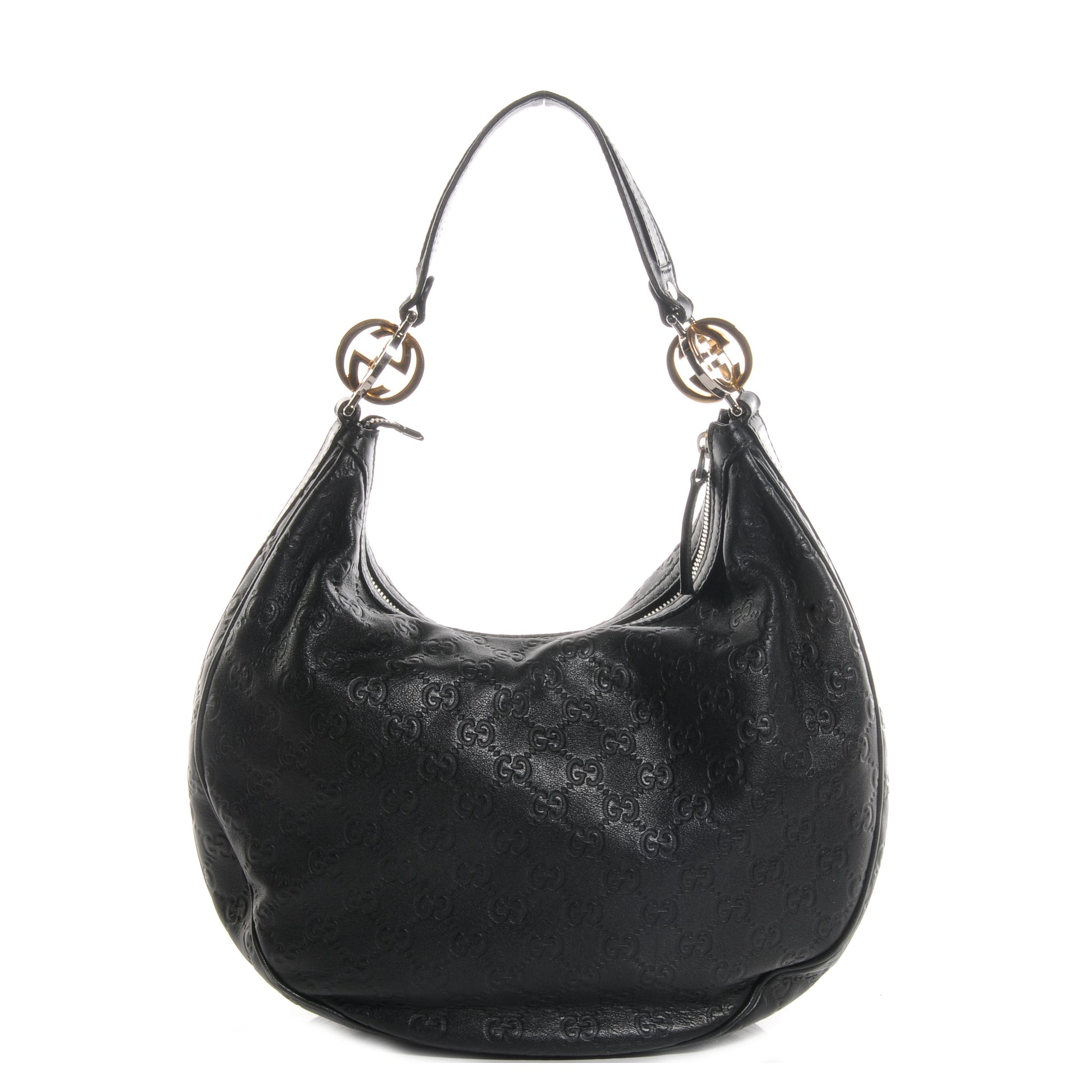 Gucci Guccissima GG Twins Medium Hobo Black 1 of 7