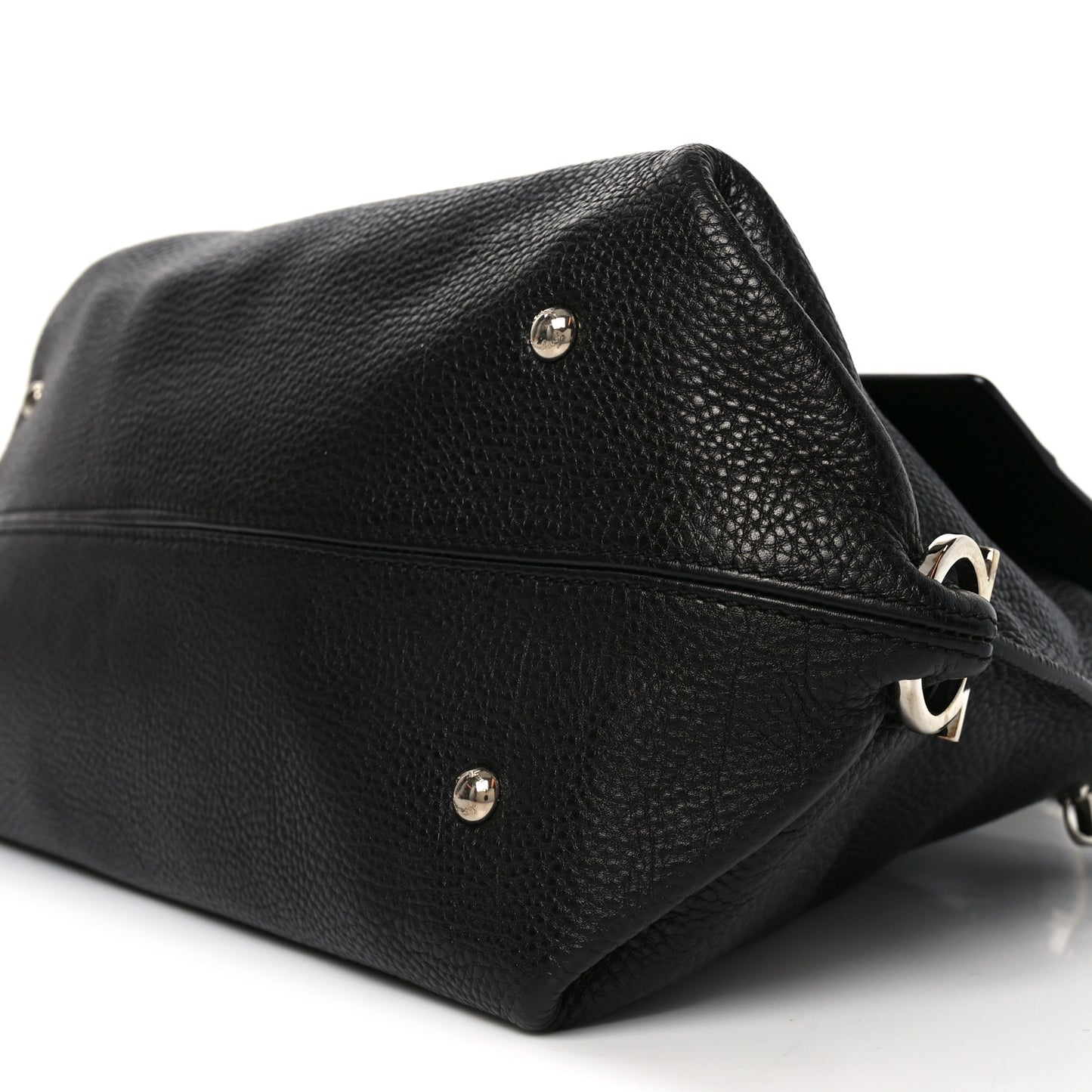 Calfskin Large Sofia Shoulder Bag Black