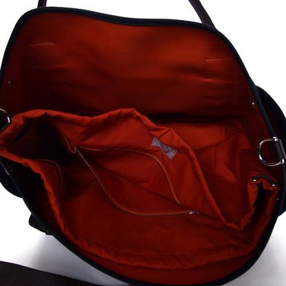 Hermes Toile Sac De Pansage Groom Bleu Navy Feu 7 of 8