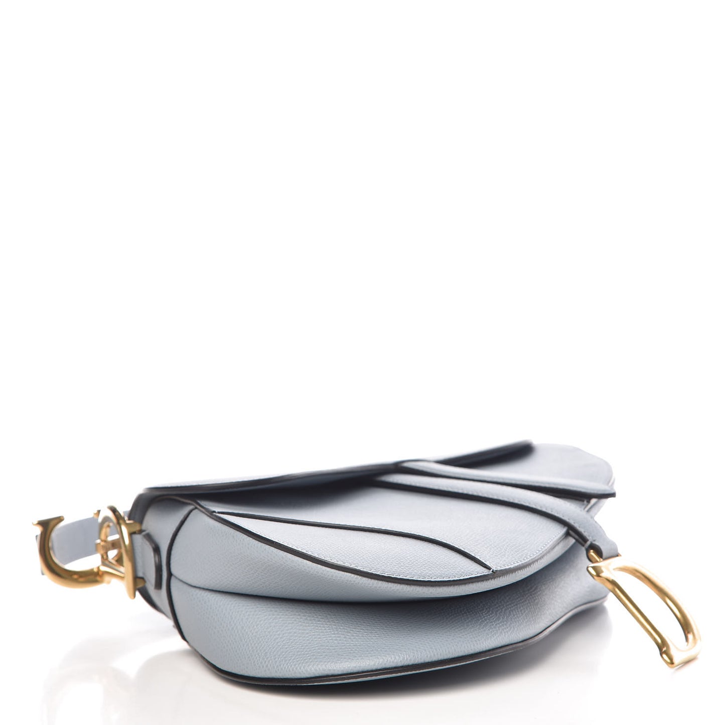 Grained Calfskin Saddle Bag Sky Blue