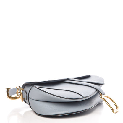 Christian Dior Grained Calfskin Saddle Bag Sky Blue 4 of 10