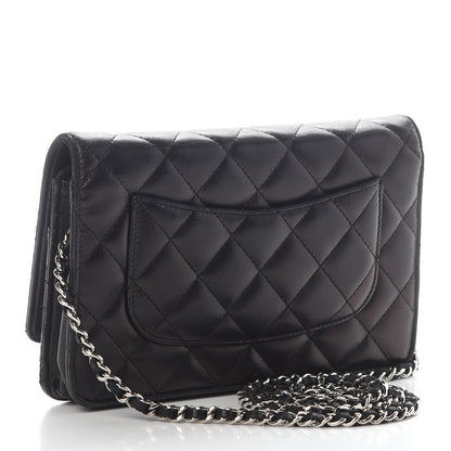 Chanel Lambskin Quilted Wallet On Chain WOC Black 3 of 12