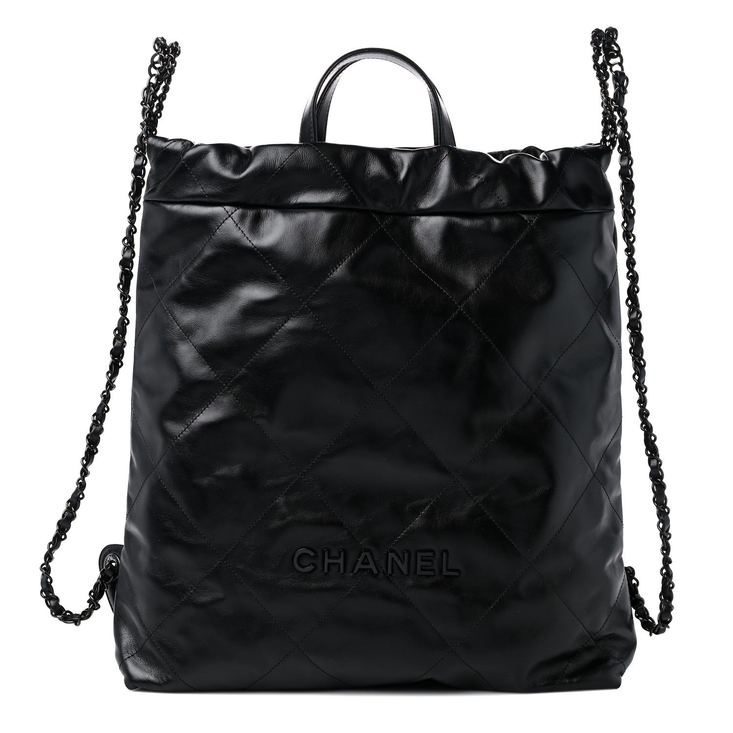 Chanel Shiny Calfskin Quilted Chanel 22 Backpack So Black 1 of 9