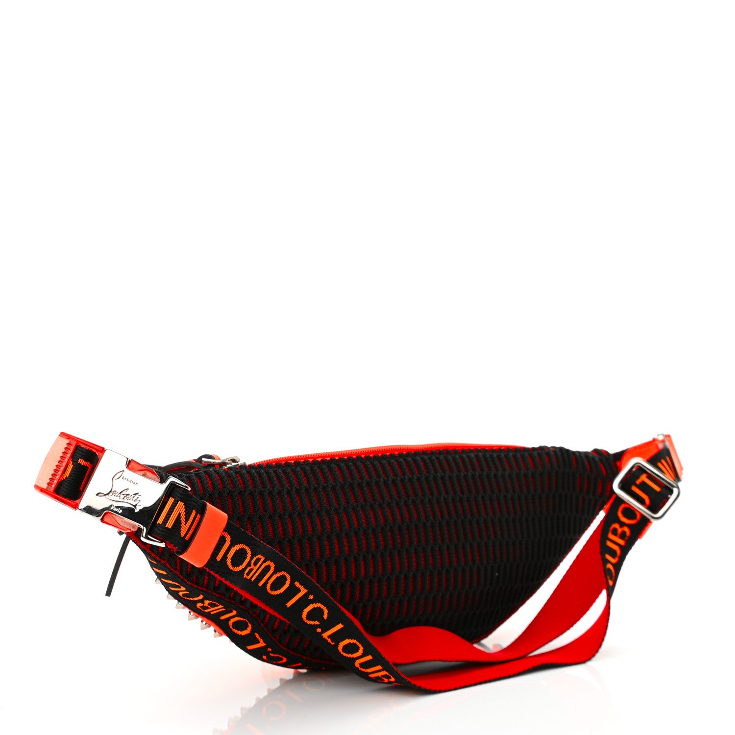 Christian Louboutin Calfskin Spiked ParisnycBelt Bag Orange 3 of 10