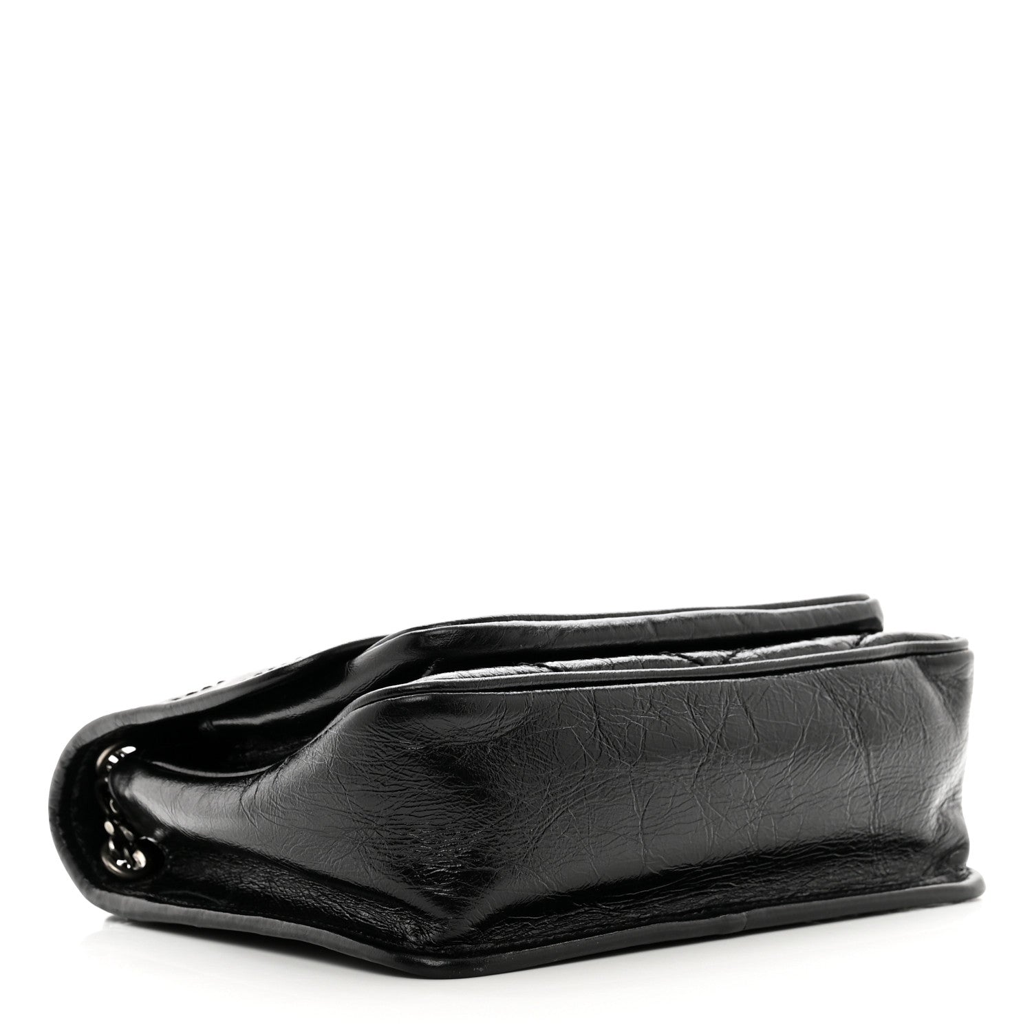 Saint Laurent Crinkled Calfskin Matelasse Monogram Baby Niki Chain Satchel Black 4 of 10