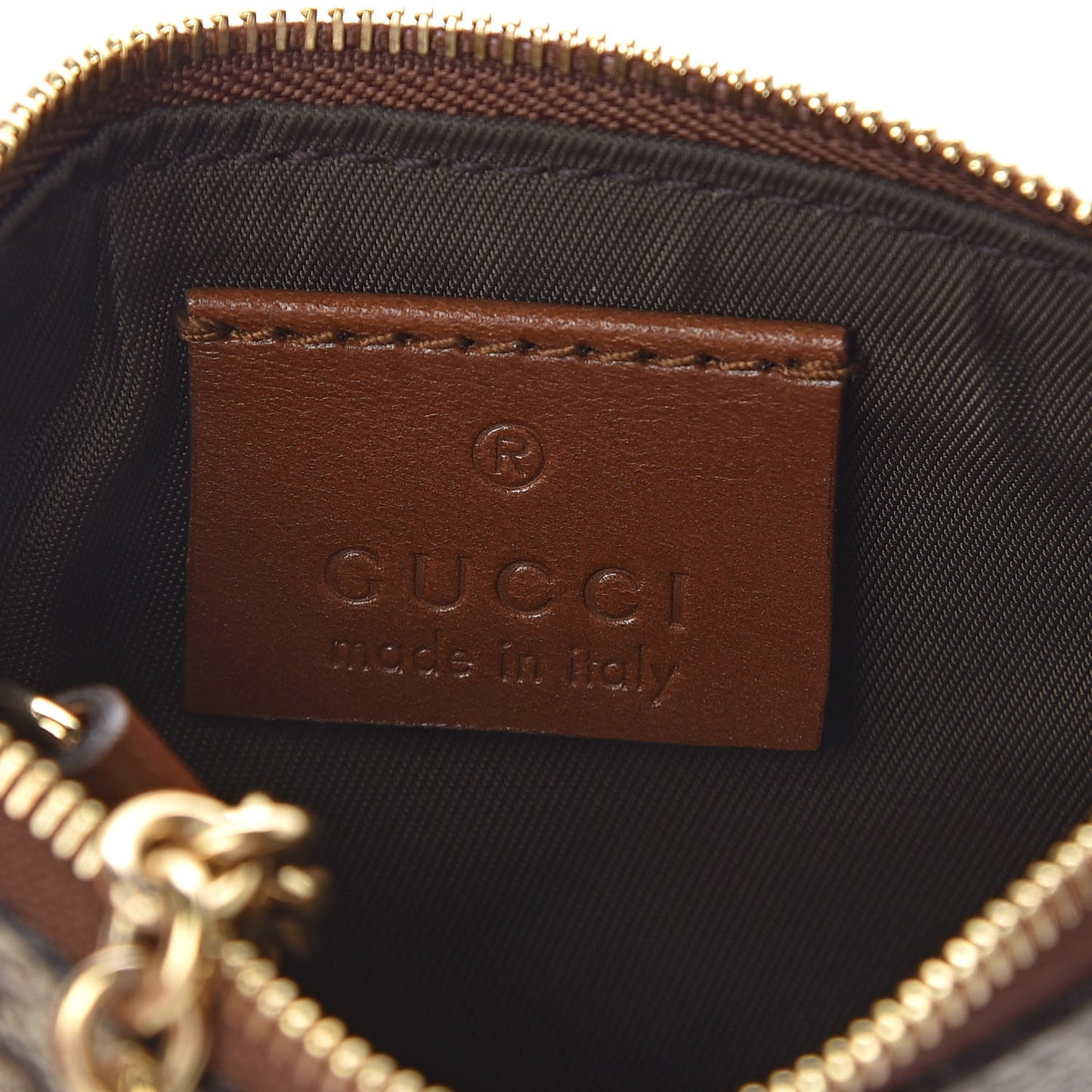 GG Supreme Monogram Key Case Brown