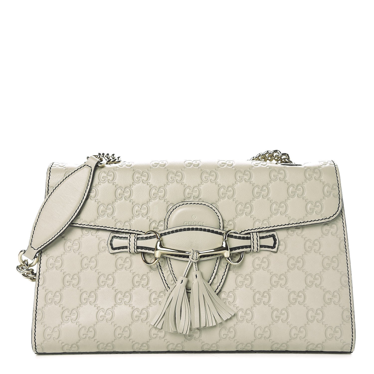 Gucci Guccissima Signature Medium Emily Chain Shoulder Bag Mystic White 1 of 11
