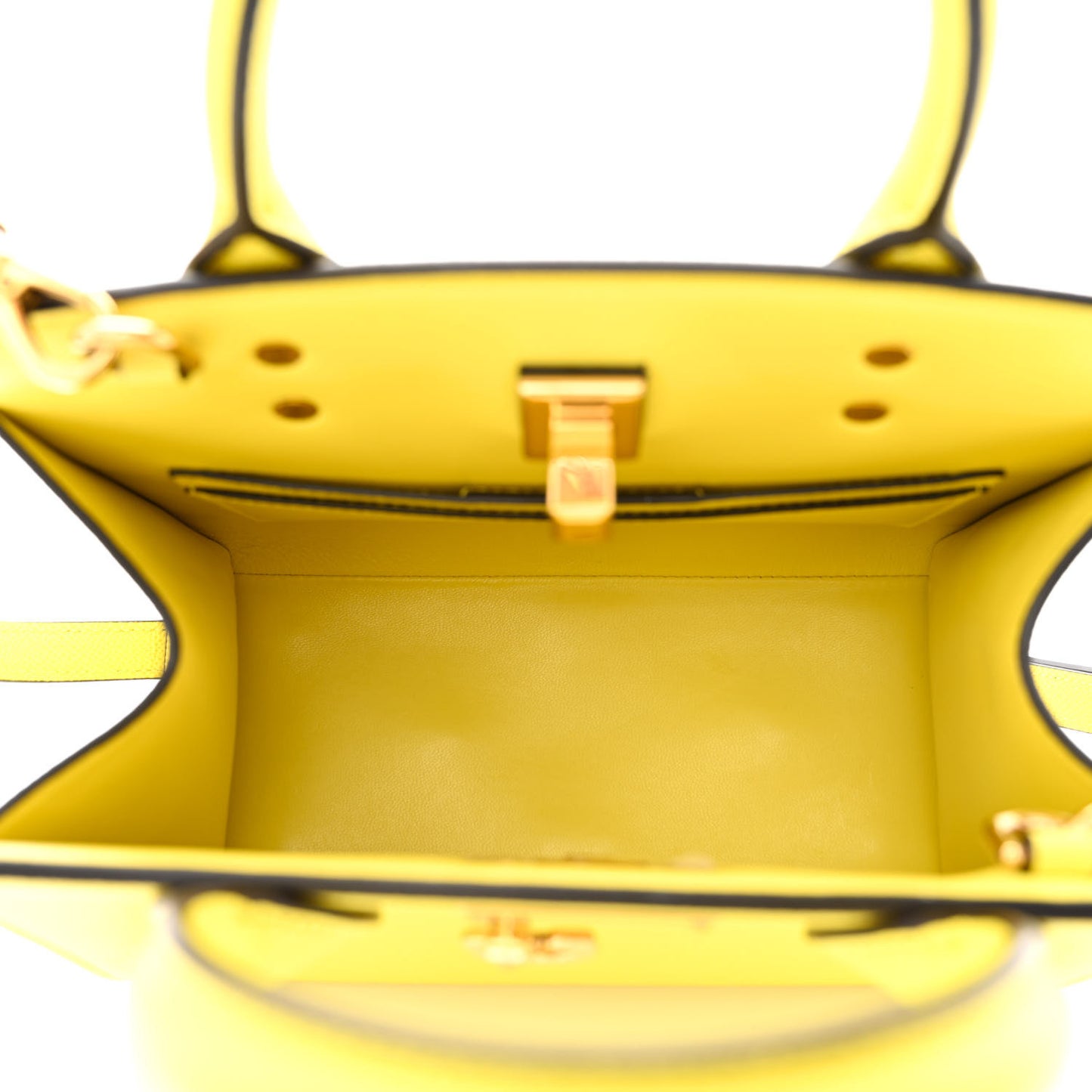 Hammered Calfskin The Studio Box Bag Yellow