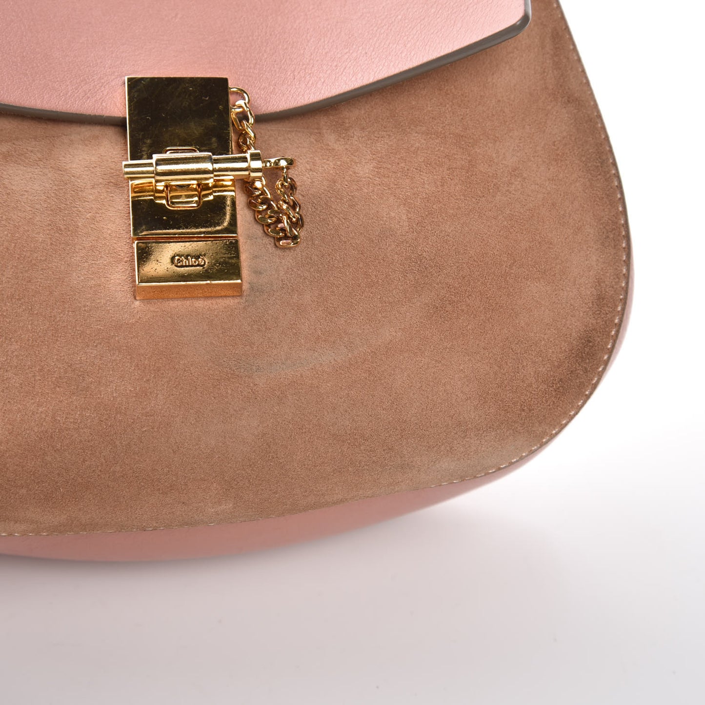 Suede Smooth Calfskin Drew Shoulder Bag Misty Rose