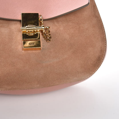 Chloe Suede Smooth Calfskin Drew Shoulder Bag Misty Rose 9 of 11