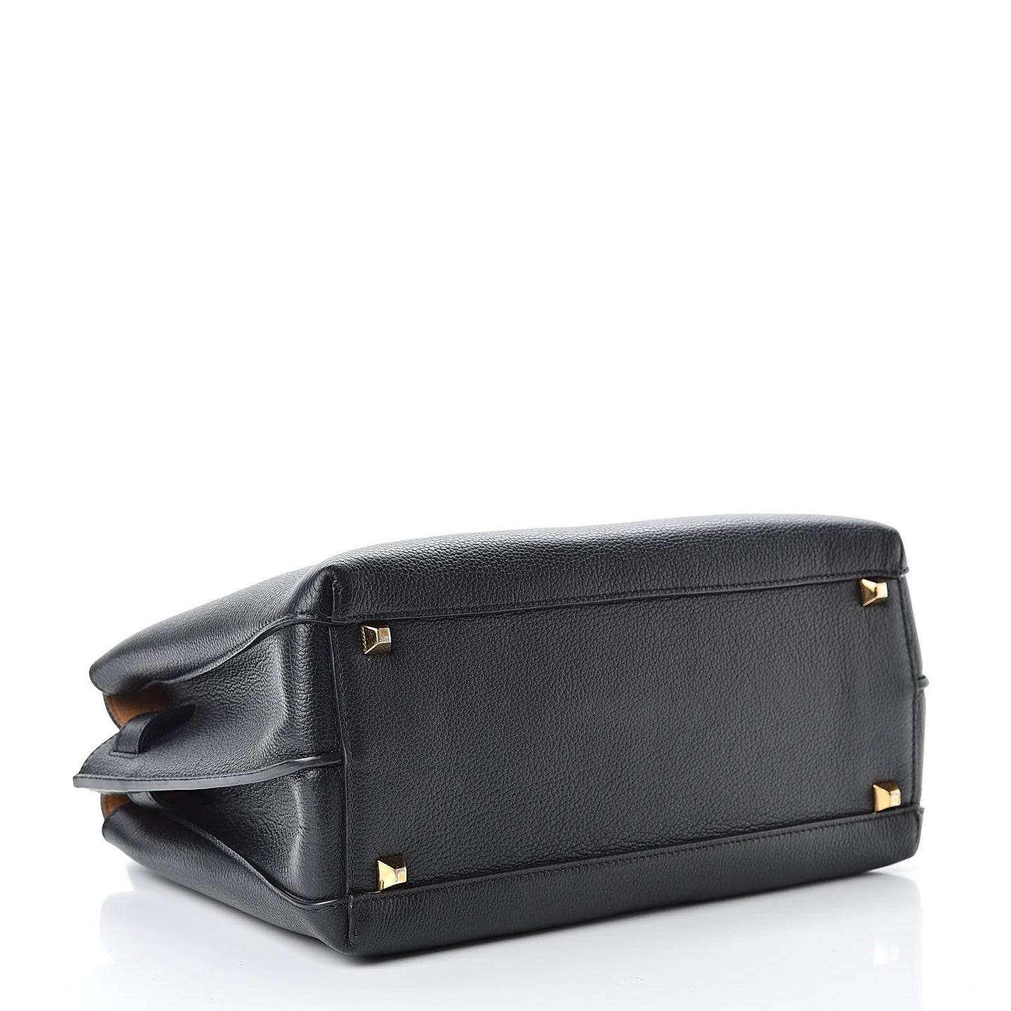Grained Calfskin Medium Milla Tote Black