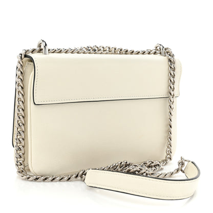 Prada Glace Calfskin Chain Crossbody Bag White 3 of 10