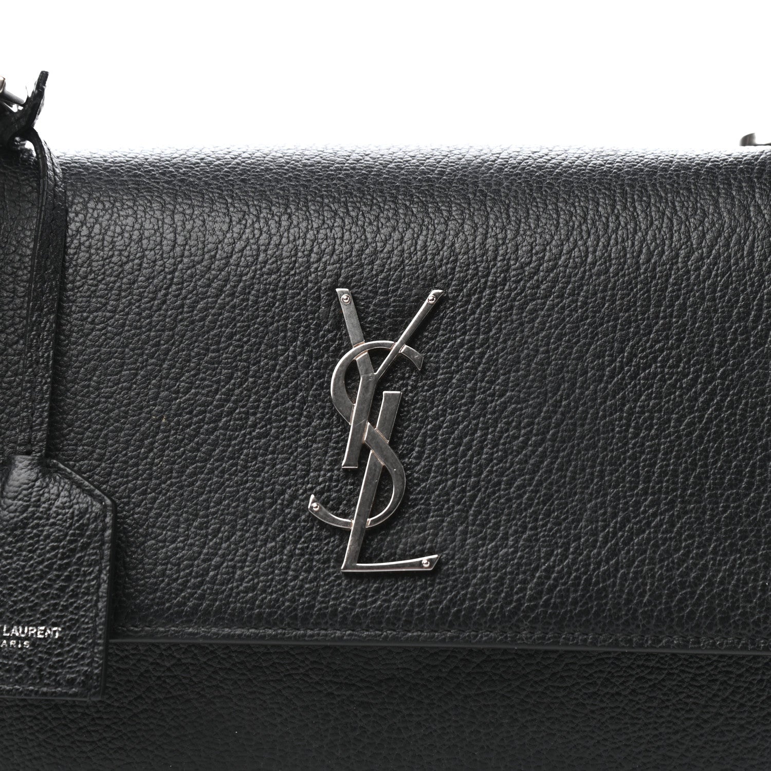 Saint Laurent Grained Calfskin Medium Monogram Sunset Satchel Black 10 of 10