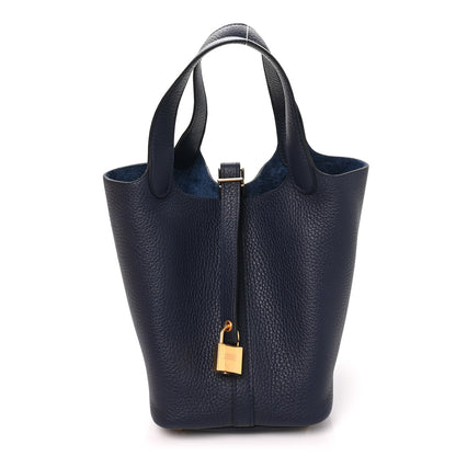 Hermes Taurillon Clemence Picotin Lock 18 PM Bleu Nuit 1 of 11