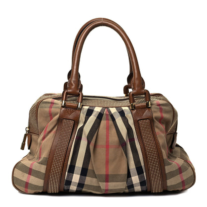 Burberry House Check Studded Knight Satchel Brown 1 of 9