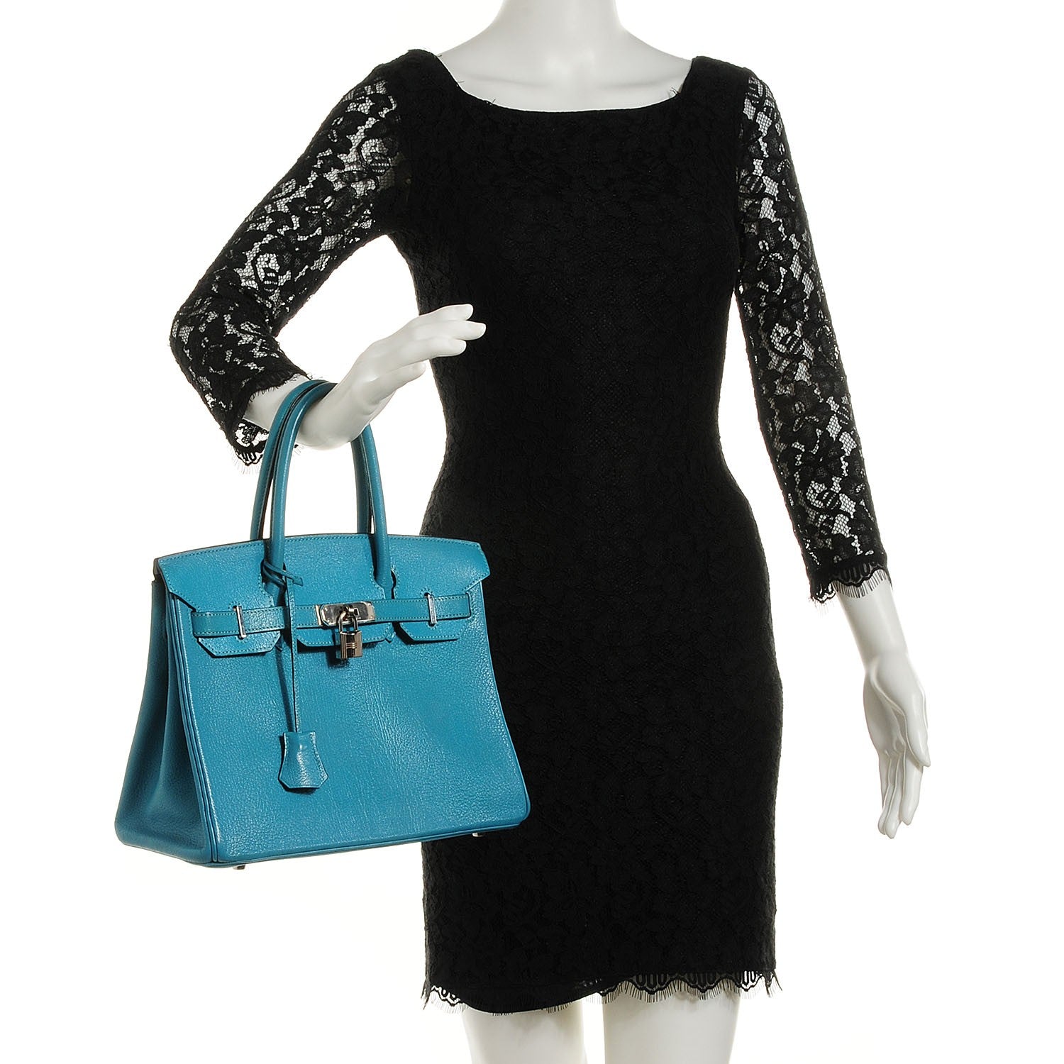 Hermes Chevre de Coromandel Birkin 30 Turquoise 4 of 28