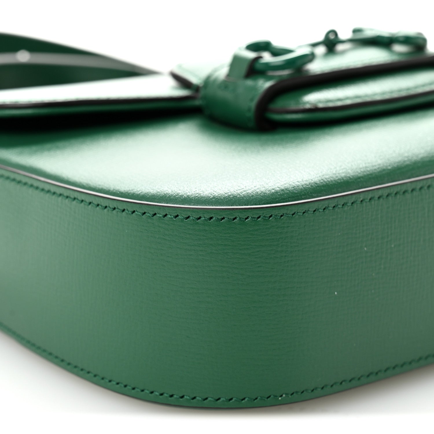 Gucci Azalea Calfskin Web Monochrome Horsebit 1955 Shoulder Bag Emerald 10 of 11