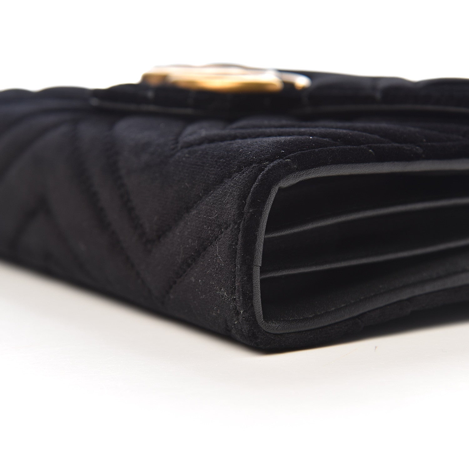 Gucci Velvet Matelasse GG Marmont Chain Wallet Black 8 of 9