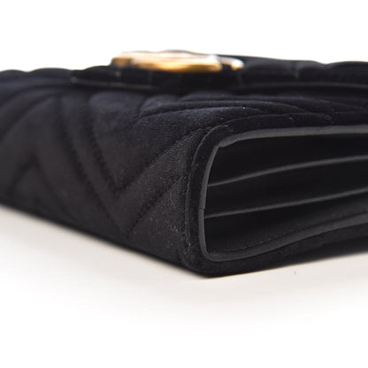 Gucci Velvet Matelasse GG Marmont Chain Wallet Black 8 of 9