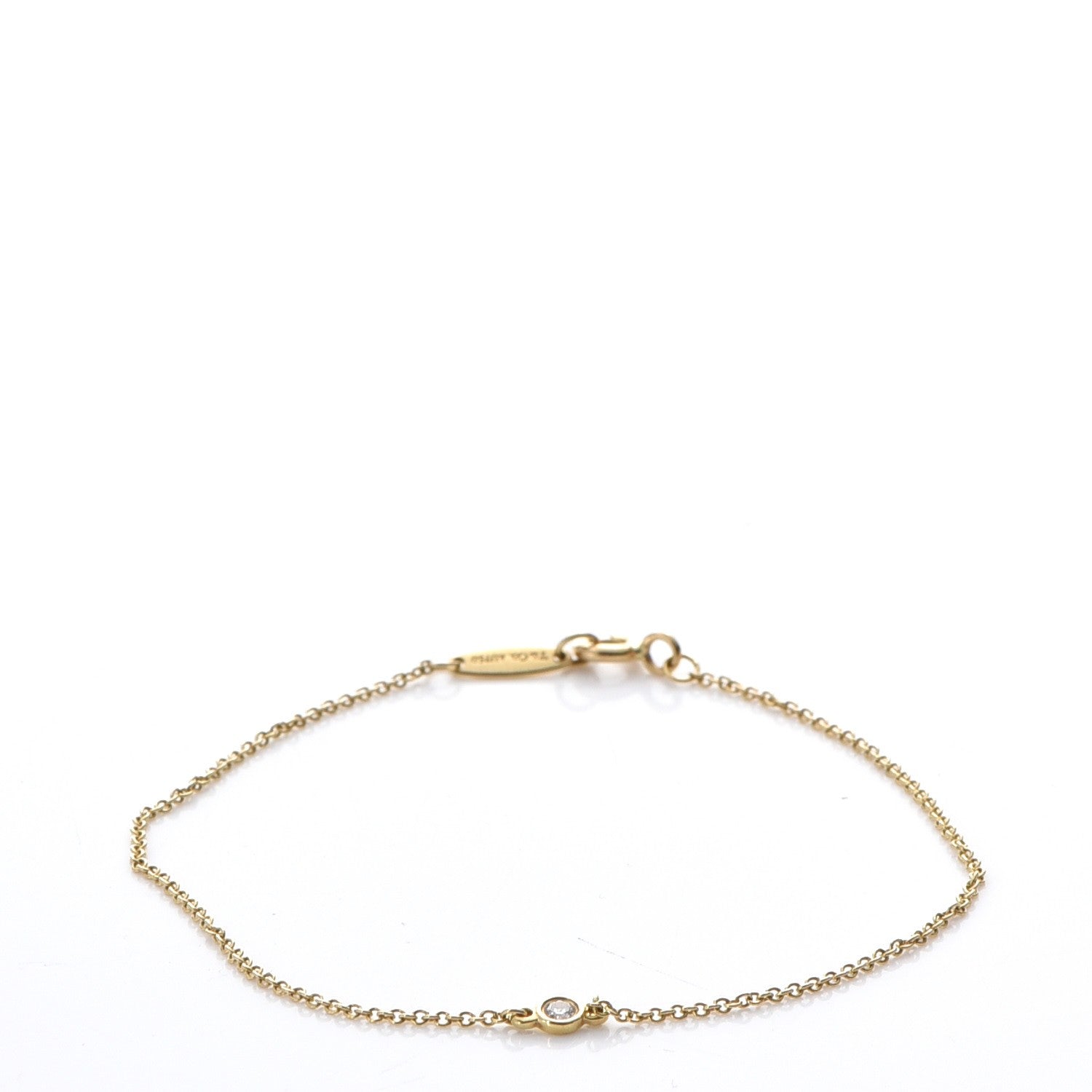 Tiffany 18K Yellow Gold Diamond .03ct Elsa Peretti Diamonds by the Yard Bracelet 3 of 7