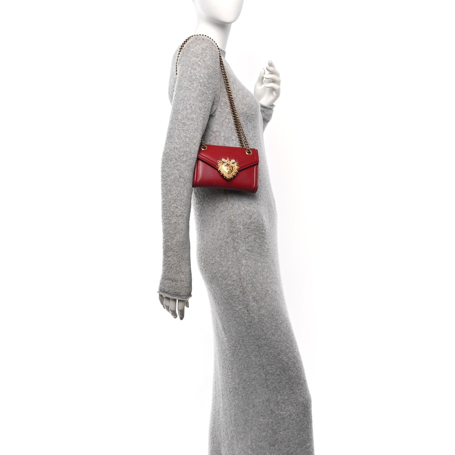 Smooth Calfskin Mini Devotion Crossbody Bag Rosso Papavero